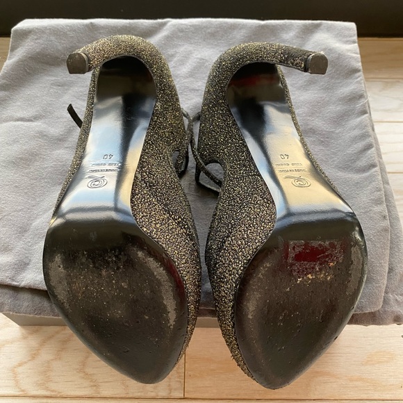 Alexander McQueen black and gold metallic heels size 40 - Picture 6 of 10